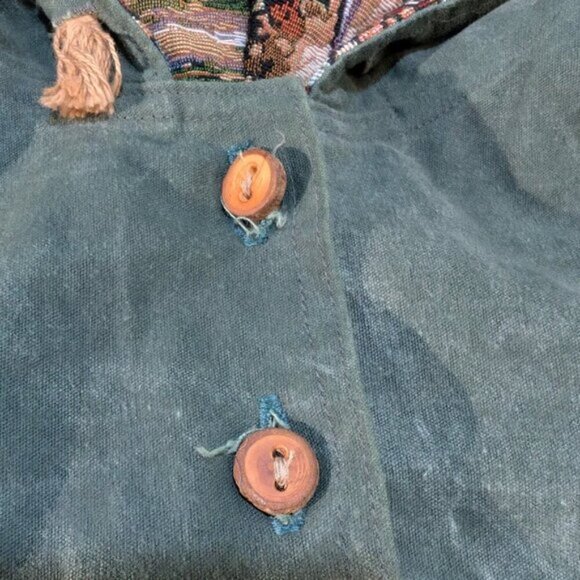 Berry Ellen Green Cotton Canvas Landscape Youth Pullover Size Medium - Picture 3 of 8